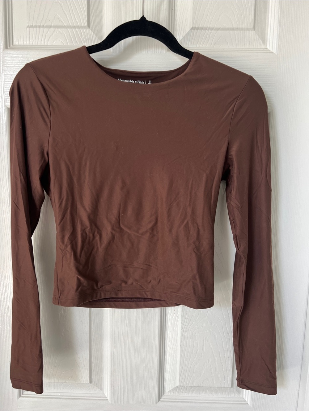 Abercrombie & Fitch Brown Long Sleeve Crewneck Top, Size S